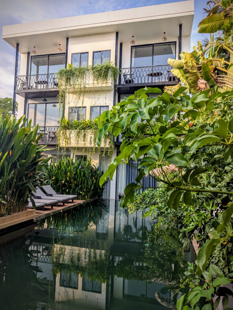 Villa reflected in the pool